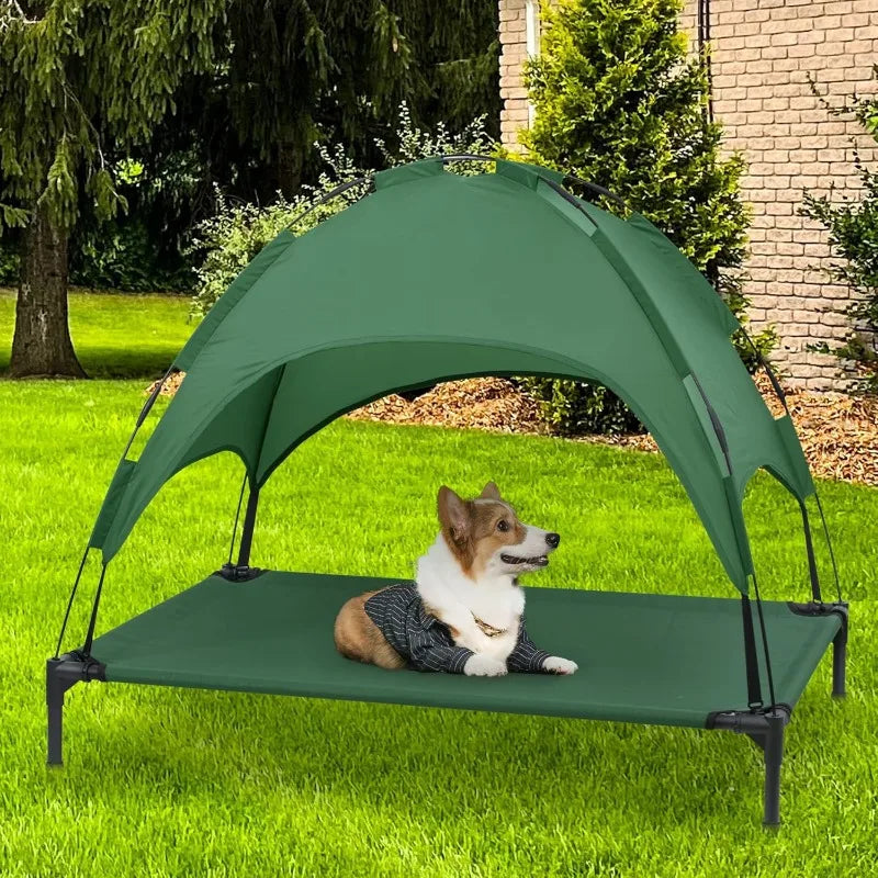 Stellabarks Elevated Dog Cot with Canopy - The Ultimate Outdoor Comfort for Your Pet!