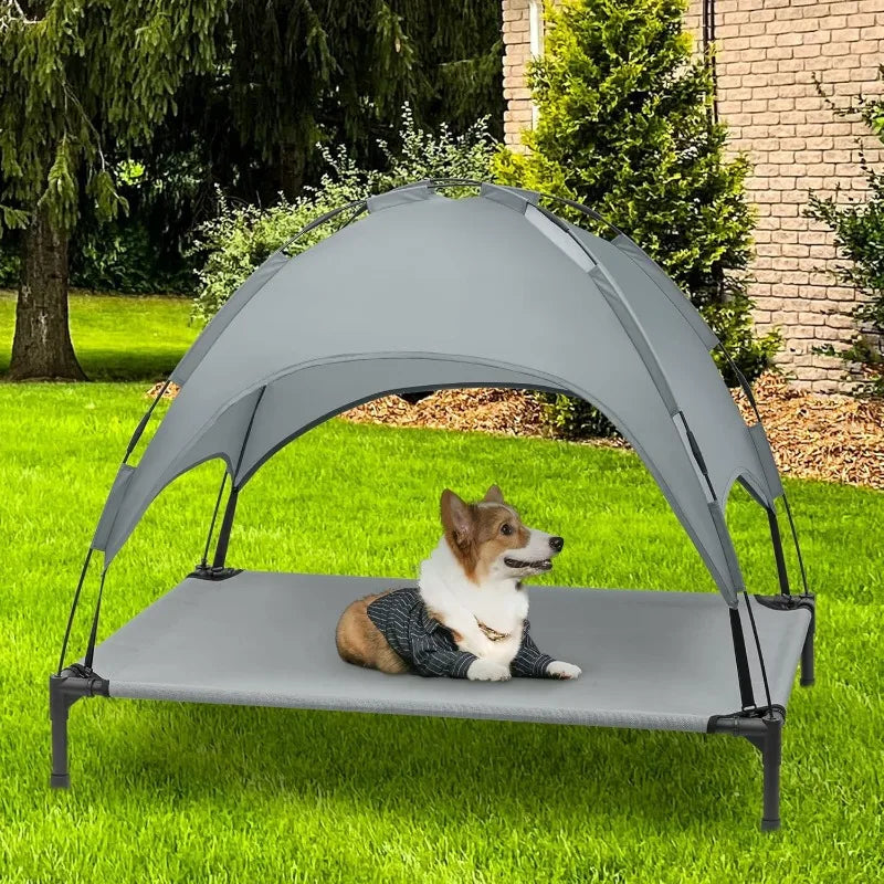 Stellabarks Elevated Dog Cot with Canopy - The Ultimate Outdoor Comfort for Your Pet!