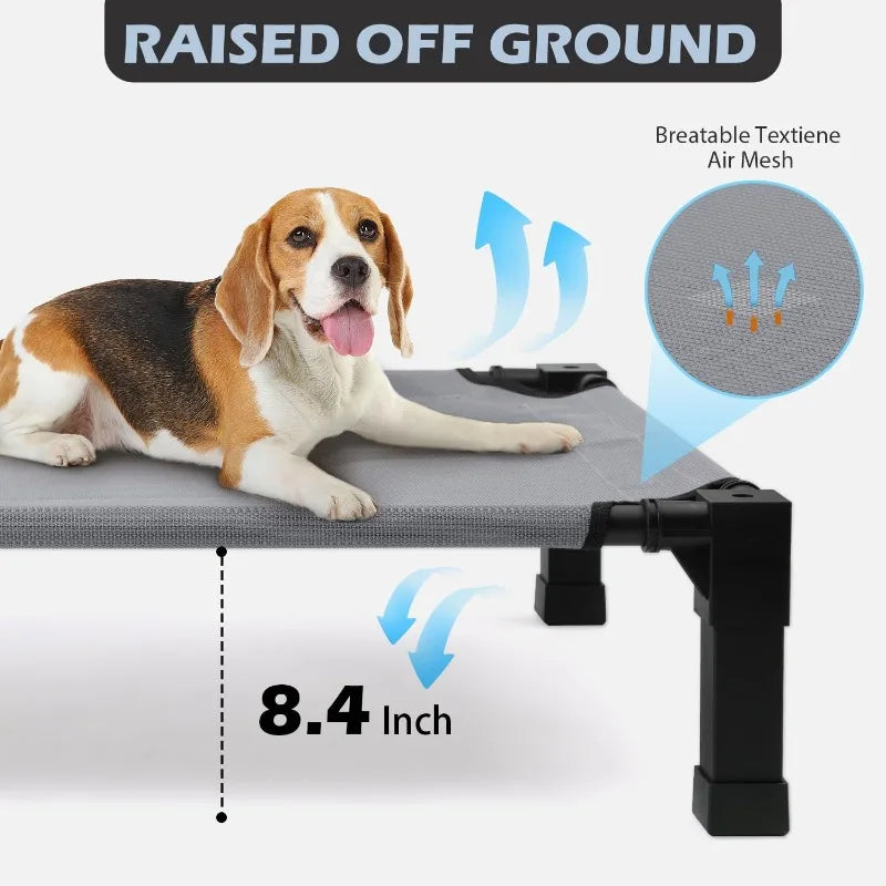 Stellabarks Elevated Dog Cot with Canopy - The Ultimate Outdoor Comfort for Your Pet!