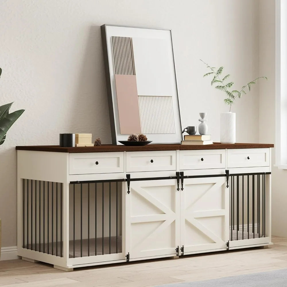 StellaBarks Elegant Dual-Dog Crate & Furniture | Where Style Meets Functionality