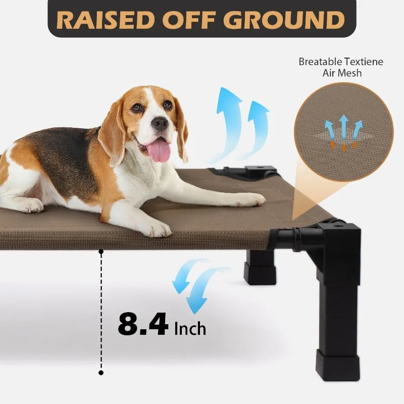 Stellabarks Elevated Dog Cot with Canopy - The Ultimate Outdoor Comfort for Your Pet!