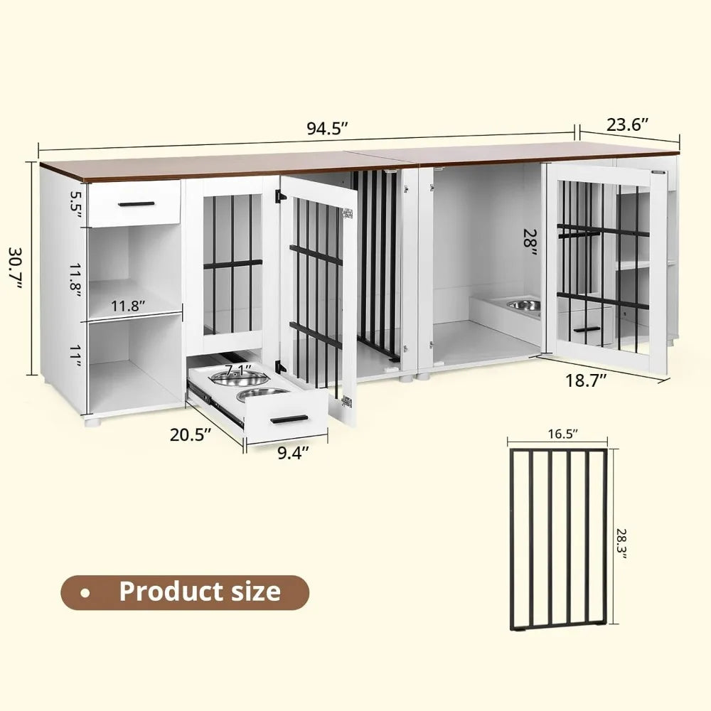 94.5" Dog Crate Furniture | Stella's Furniture Collection