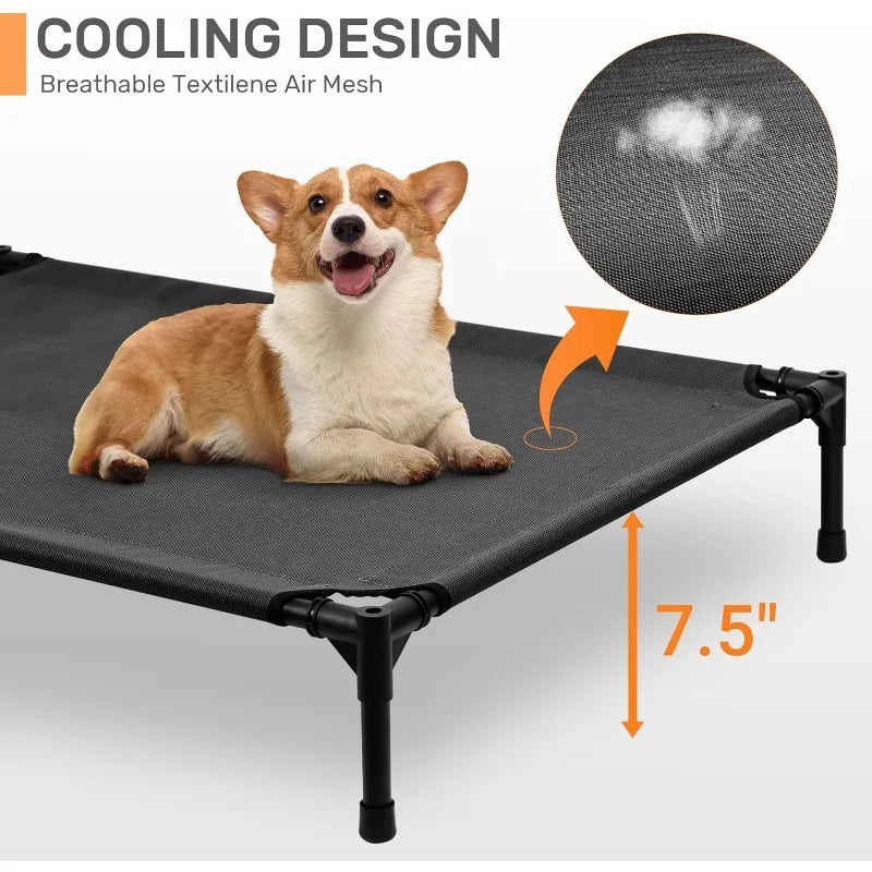 Stellabarks Elevated Dog Cot with Canopy - The Ultimate Outdoor Comfort for Your Pet!