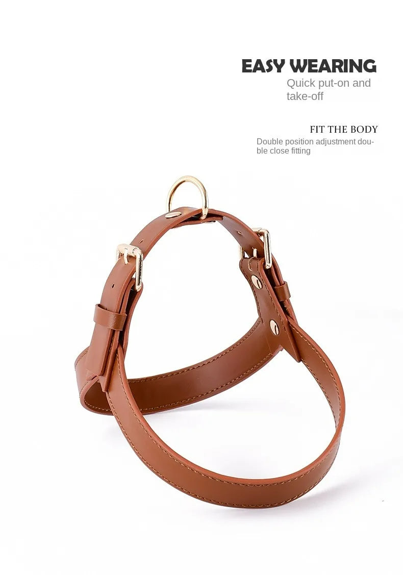 StellaBarks Luxe Leather Dog Harness Set