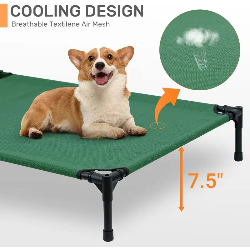 Stellabarks Elevated Dog Cot with Canopy - The Ultimate Outdoor Comfort for Your Pet!