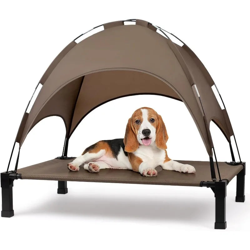 Stellabarks Elevated Dog Cot with Canopy - The Ultimate Outdoor Comfort for Your Pet!