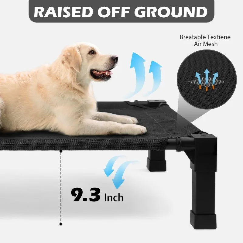 Stellabarks Elevated Dog Cot with Canopy - The Ultimate Outdoor Comfort for Your Pet!