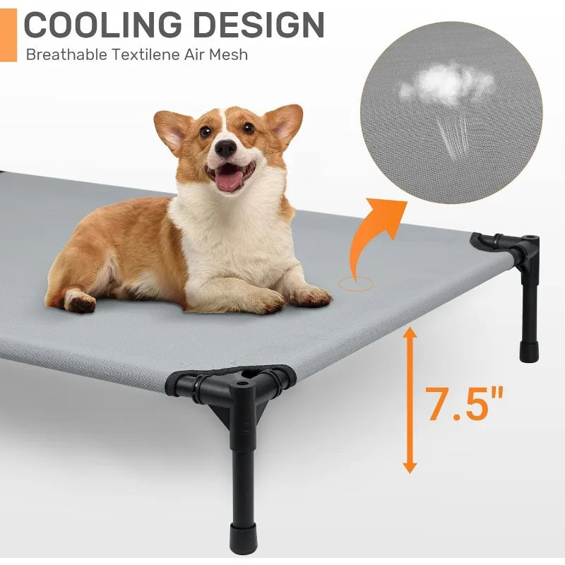 Stellabarks Elevated Dog Cot with Canopy - The Ultimate Outdoor Comfort for Your Pet!