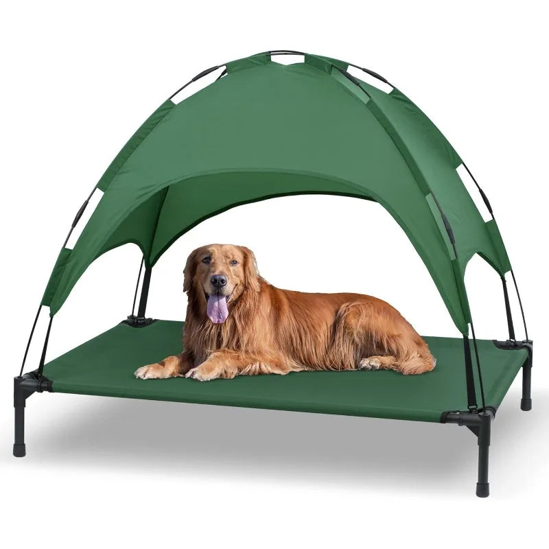 Stellabarks Elevated Dog Cot with Canopy - The Ultimate Outdoor Comfort for Your Pet!