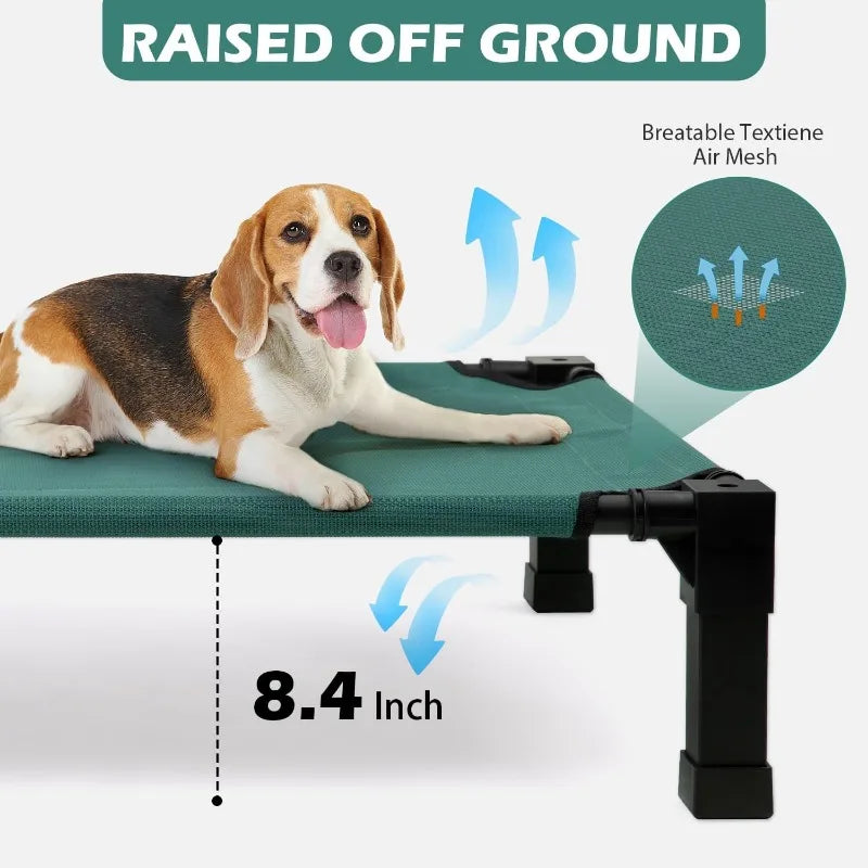 Stellabarks Elevated Dog Cot with Canopy - The Ultimate Outdoor Comfort for Your Pet!