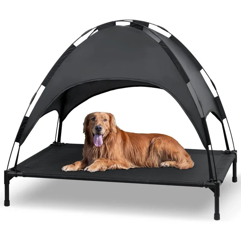 Stellabarks Elevated Dog Cot with Canopy - The Ultimate Outdoor Comfort for Your Pet!