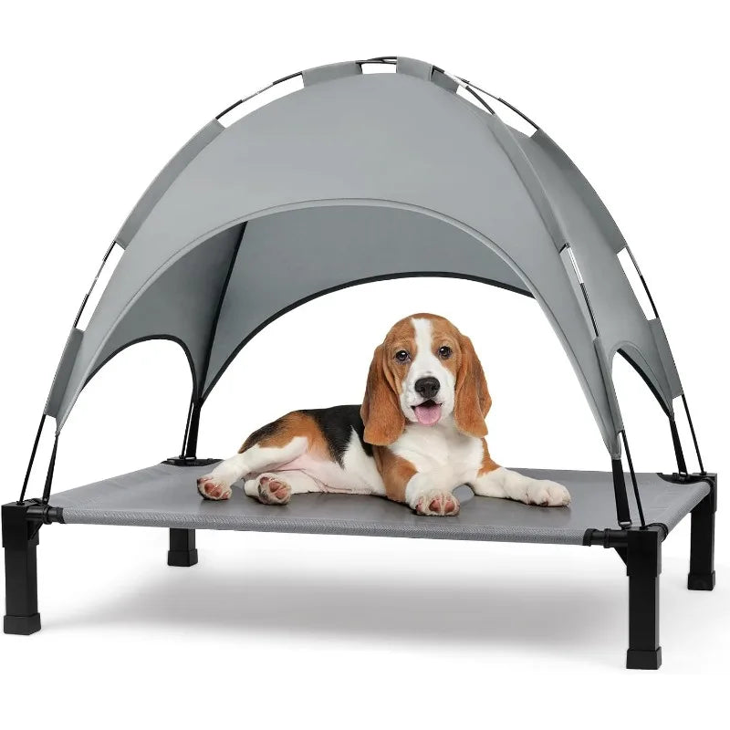 Stellabarks Elevated Dog Cot with Canopy - The Ultimate Outdoor Comfort for Your Pet!