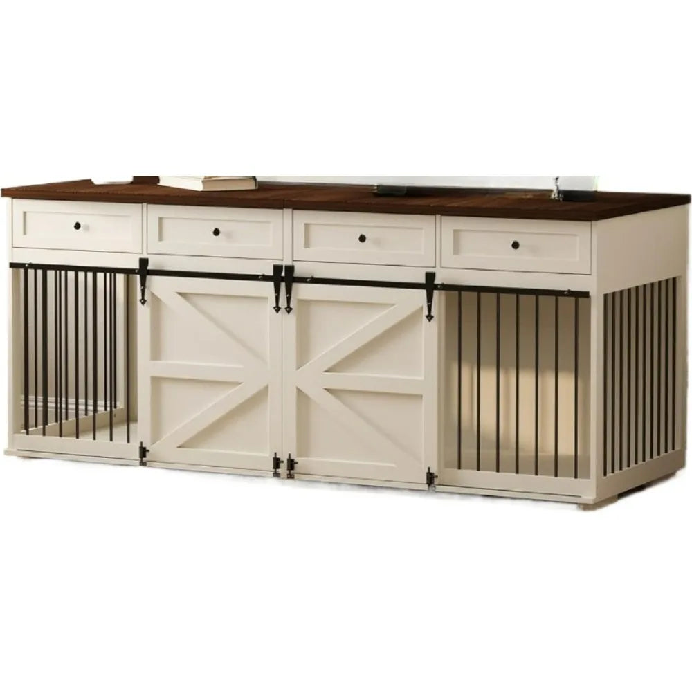 StellaBarks Elegant Dual-Dog Crate & Furniture | Where Style Meets Functionality