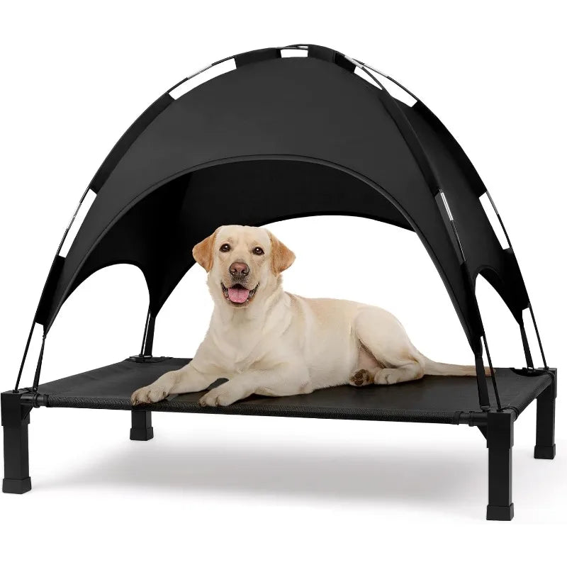 Stellabarks Elevated Dog Cot with Canopy - The Ultimate Outdoor Comfort for Your Pet!