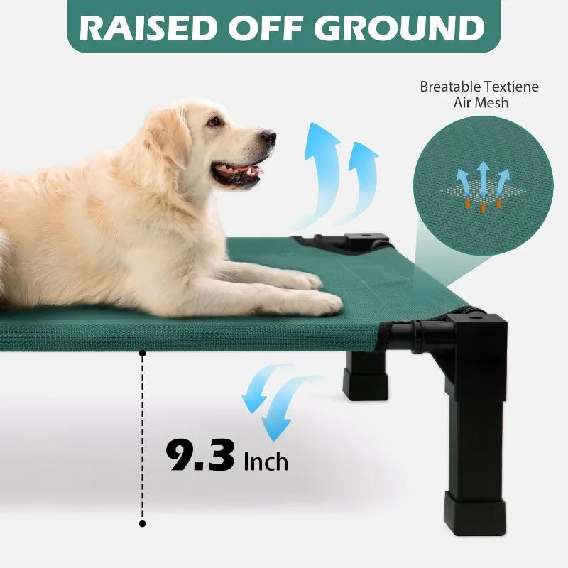 Stellabarks Elevated Dog Cot with Canopy - The Ultimate Outdoor Comfort for Your Pet!