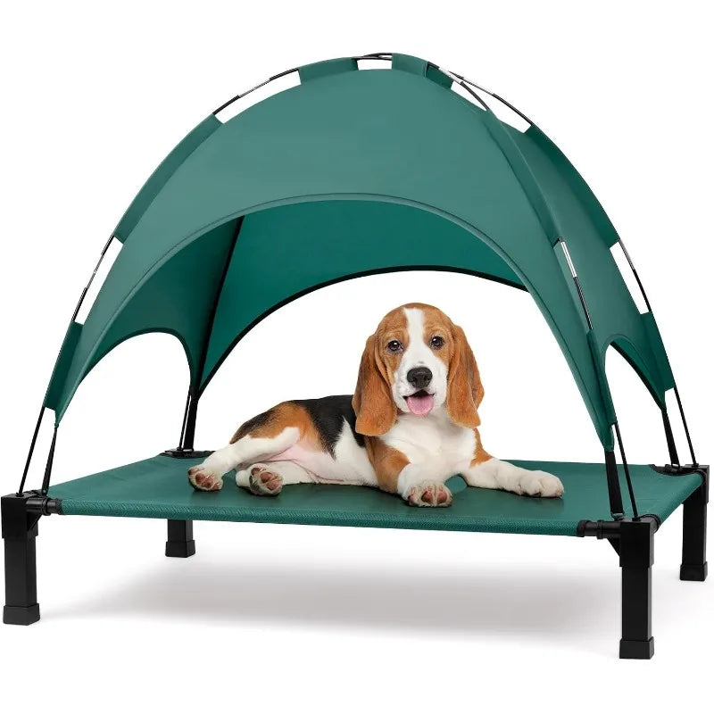 Stellabarks Elevated Dog Cot with Canopy - The Ultimate Outdoor Comfort for Your Pet!