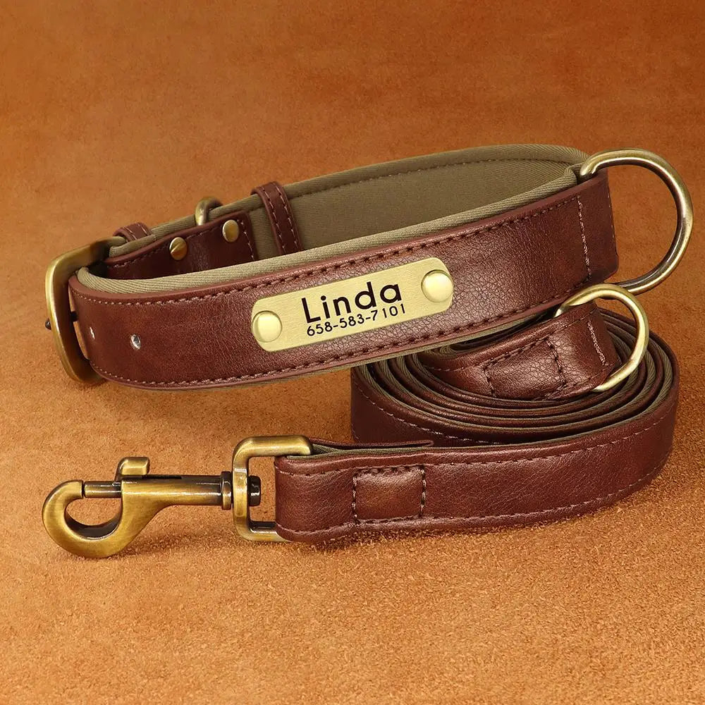 Royal Leather Collar & Leash Set